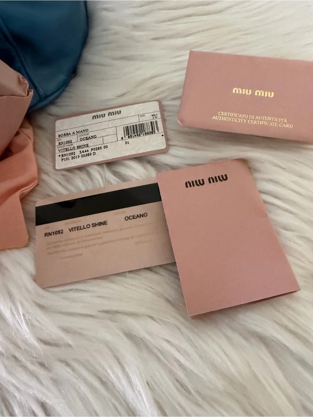 Miu Miu Blue Leather Top-Handle Bag